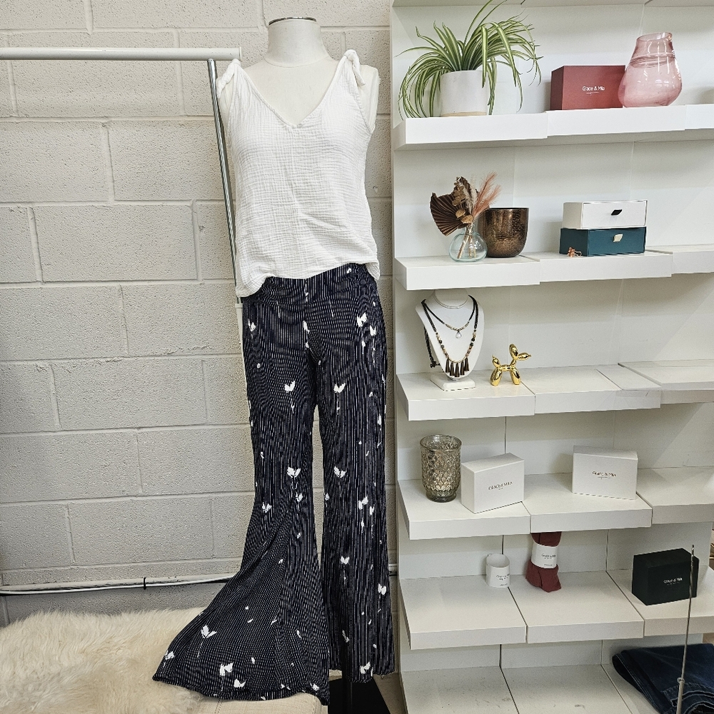 Hand Printed Flare Trouser